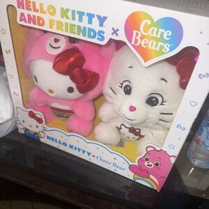 Hello Kitty Care Bears Plush Set - Pink and White